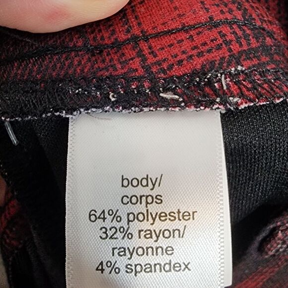 4X Plussize Red Buffalo Plaid Mini Skirt High Rise Pockets Belt loops Stretch Kn - Picture 9 of 13